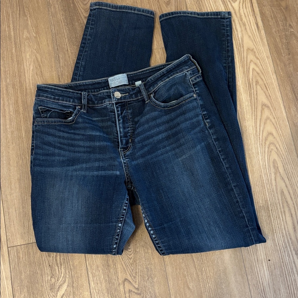 BKE Gabby Straight Buckle Dark Jeans 30L 30x33.5